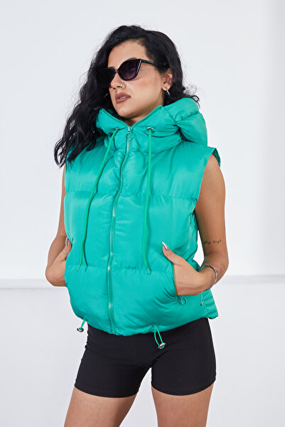 moda armanc Short Sports Hooded Inflatable Vest