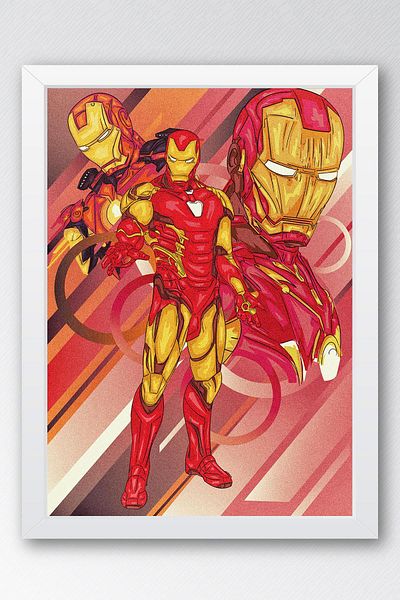 Saturn Επιτραπέζιο με κορνίζα Iron Man - Επιτραπέζια αφίσα ταινίας Iron Man Marvel