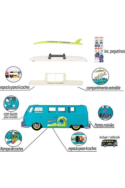 Simba Majorette Originals Volkswagen T1 Transporter Case Illuminated Caravan