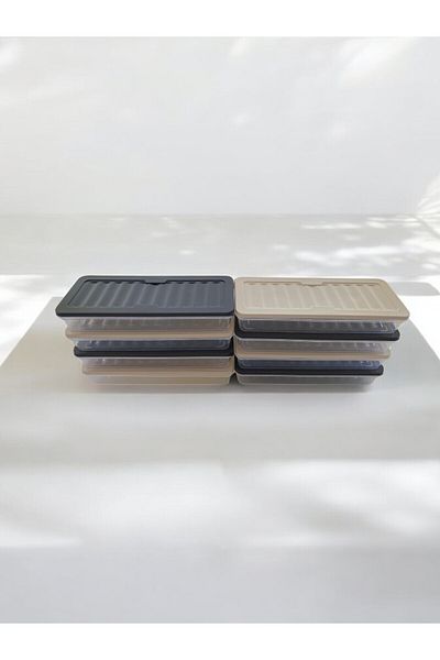 PONÇİK STORE Set of 8 1170 ml Refrigerator Organizer, Freezer and Microwave Storage Container
