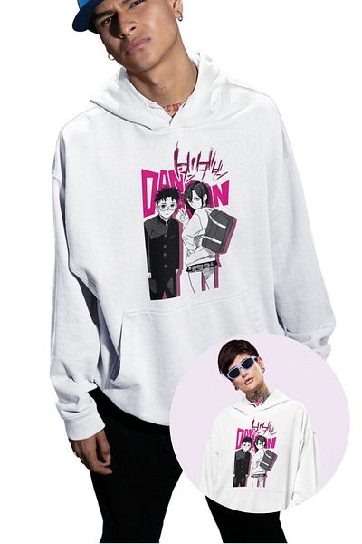 Fuddy Moda Φούτερ με κουκούλα με στάμπα Okarun και Momo, Unisex Dandadan Anime με κουκούλα