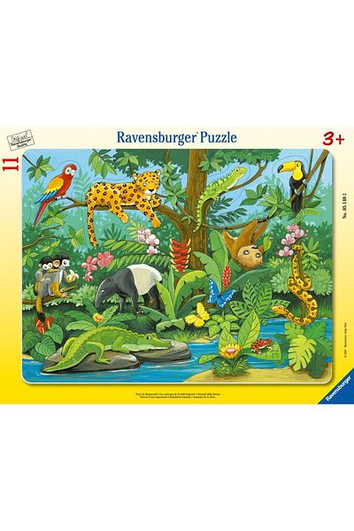 RAVENSBURGER 051403   نموذج 11 قطعة بازل على شكل حيوانات مؤطرة
