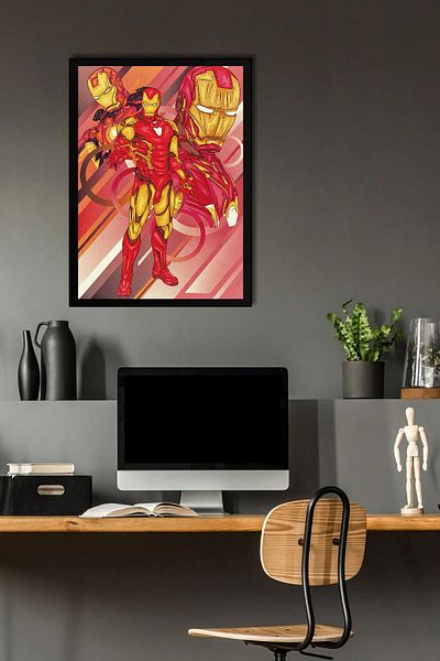 Saturn Επιτραπέζιο με κορνίζα Iron Man - Επιτραπέζια αφίσα ταινίας Iron Man Marvel