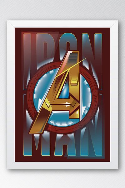 Saturn Επιτραπέζιο με κορνίζα Iron Man - Επιτραπέζια αφίσα ταινίας Iron Man Marvel