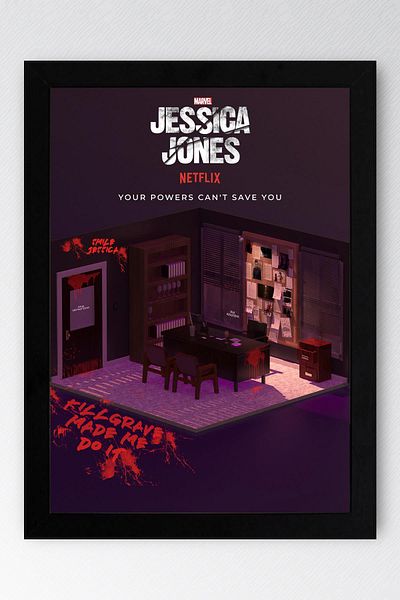 Saturn Jessica Jones Framed Painting - Marvel Tv Series Poster Painting