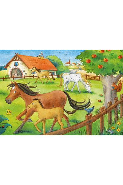 RAVENSBURGER 2x12 قطعة لغز مزرعة الحصان051786