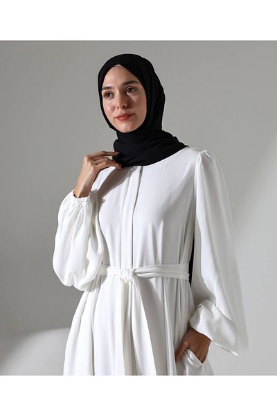 Berel Moda White Corn Silk Ferace - with Underwear Dress