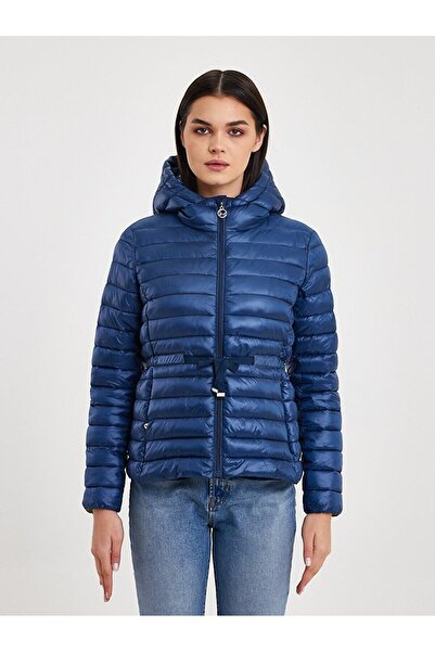 Ltb Прямий капюшон на блискавці, темно-синій пальто