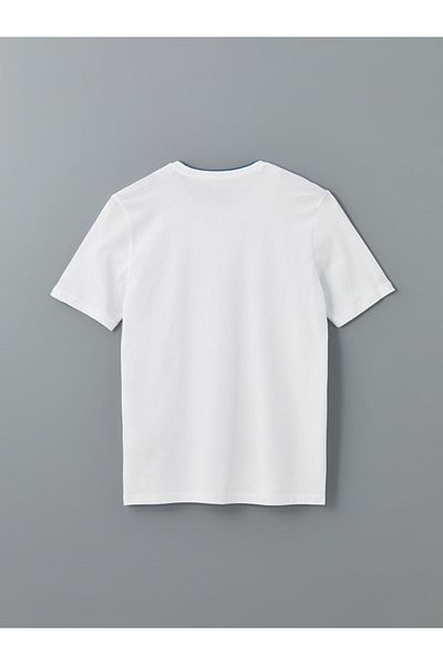 LC Waikiki Tricou pentru bărbați din bumbac pieptănat cu mânecă scurtă cu decolteu
