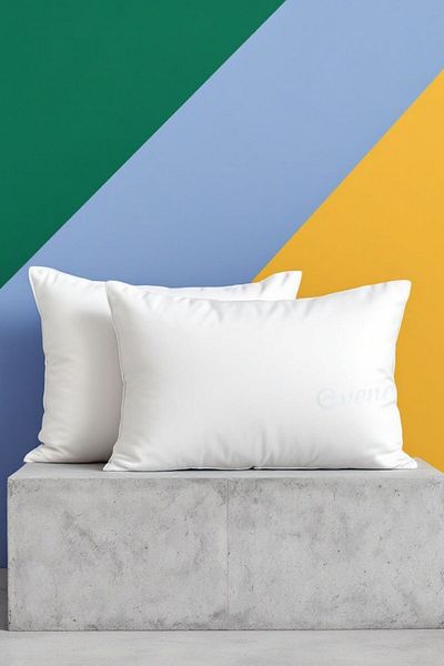 Evene Pillow Bead Fiber Antibacterial Filling Soft Sleeping Pillow Cotton Stitched Case 1000 Gr 2 Pieces