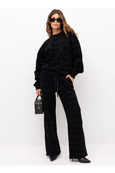 Just Cavalli Yüksek Bel Standart Siyah Kadın Pantolon 77PAAC00