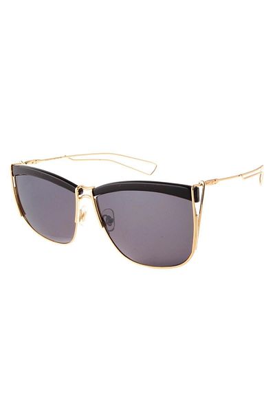 TomyHelf Women's Sunglasses - Rectangular Design, Gold Frame with Black Detail