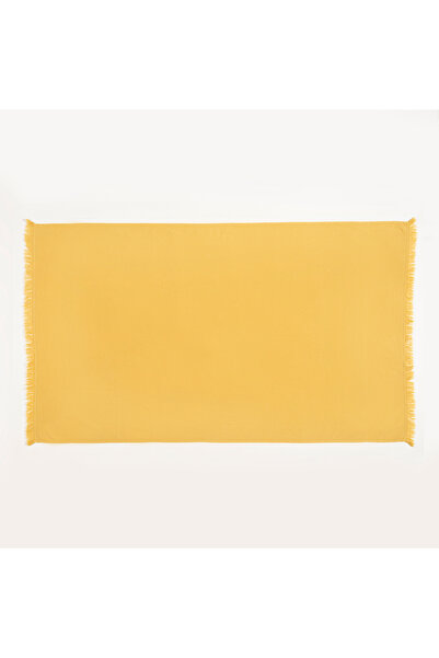 Zsa Zsa Zsu Vıseu Saçaklı Pamuk %100 Pamuk Plaj Havlusu 90x150 Cm Sarı