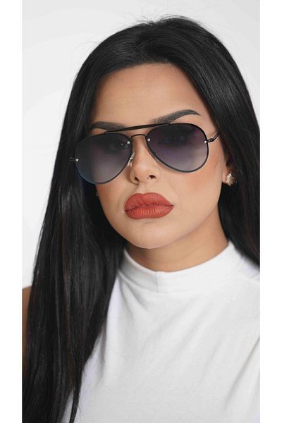 TomyHelf Black Drop Design Women's Sunglasses - Blue Frame Glass