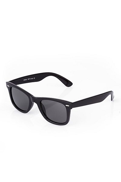 TomyHelf Unisex Black Matte Glass Black Shiny Bone Geometric Frame Sunglasses