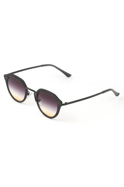 TomyHelf Oval Design Black Frame Black Gradient Glass Women's Sunglasses