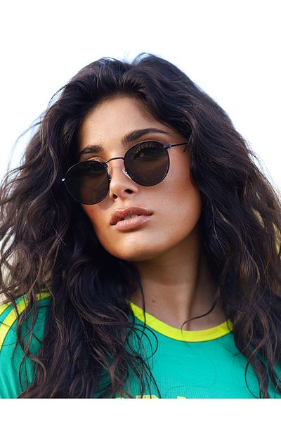 TomyHelf Round Black Metal Frame Polarized Unisex Sunglasses