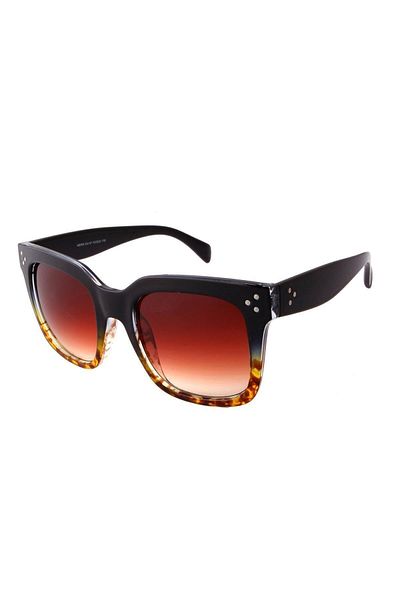 TomyHelf Leopard Print Black Women's Sunglasses - Rectangular Design