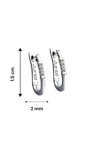 jelux silver Gümüş 925 Ayar Zirkon Sıra Taşlı Küpe
