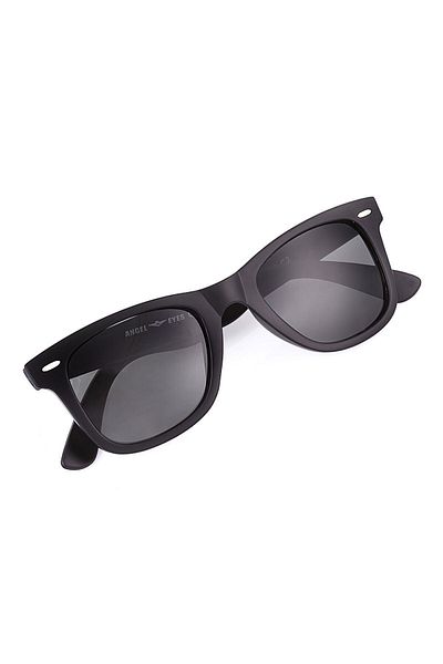 TomyHelf Unisex Black Matte Glass Bone Geometric Frame Sunglasses