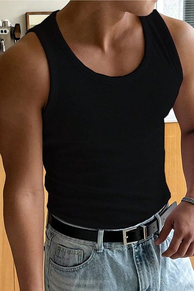 Tarz Cool Men's Ribbed Sleeveless T-Shirt Tank Top