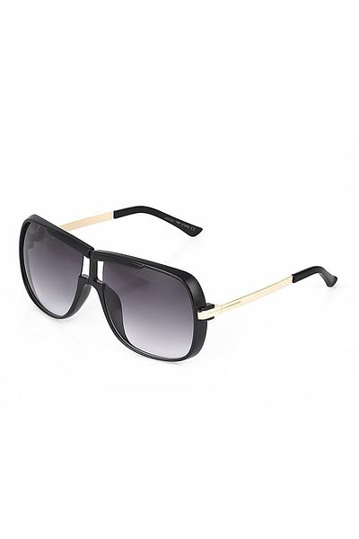 TomyHelf Gold Black Rectangular Design Women's Sunglasses - Frame Black Glass