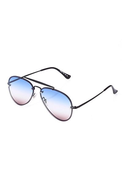 TomyHelf Women's Black Drop Design Sunglasses - Blue Gradient Glass