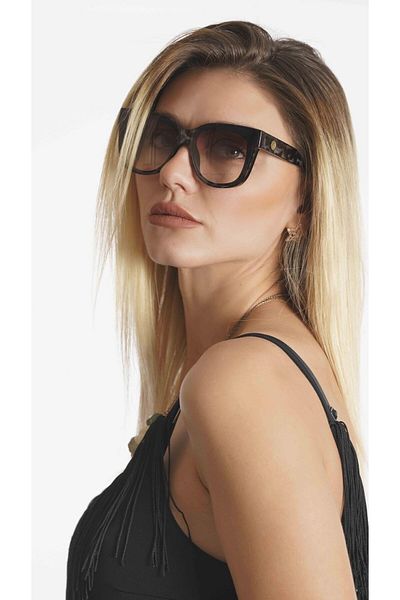 TomyHelf Brown Camouflage Sunglasses - Square Design Women Frame