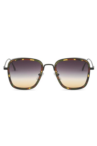 TomyHelf Square Design Black Camouflage Frame Black Gradient Glass Women's Sunglasses