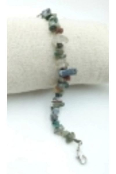 Tralles Takı Natural Stone Mossy Agate Broken Stone Bracelet