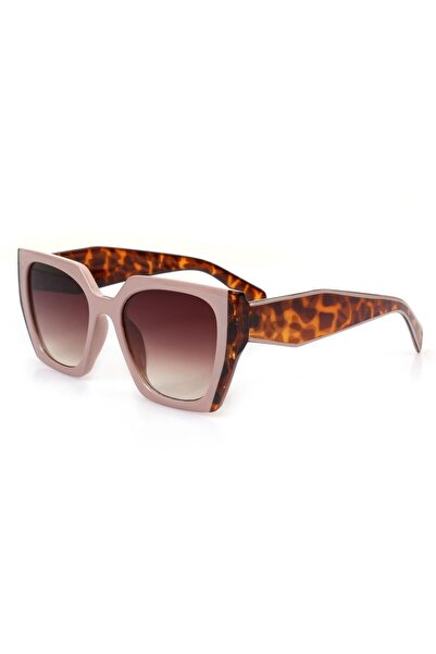 TomyHelf Brown Glass Patterned Framed Women's Sunglasses