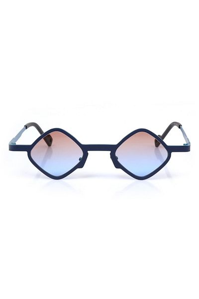 TomyHelf Women's Geometric Color Sunglasses - Double Color Metal Frame, Gradient Glass