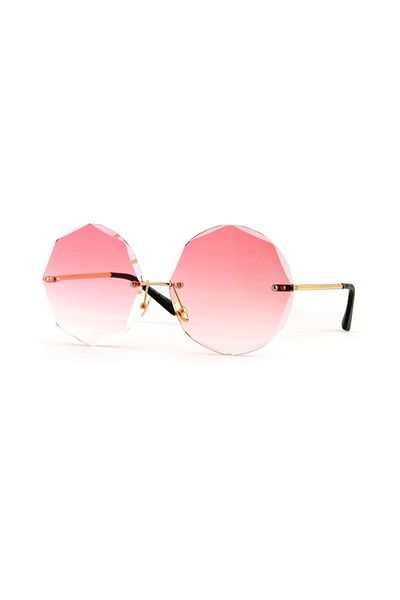 TomyHelf Pink Geometric Glass Design Women's Sunglasses Frame