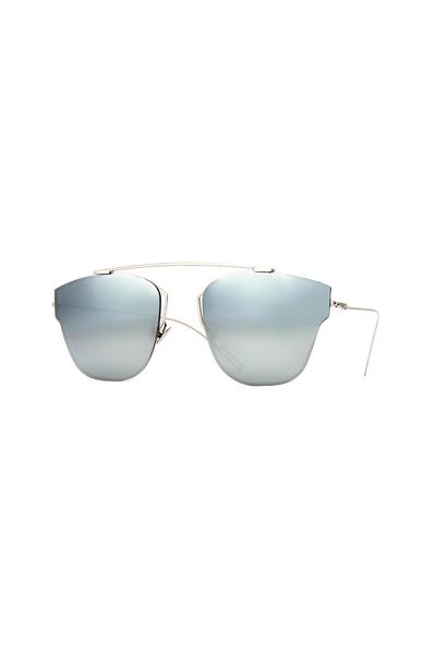 TomyHelf Geometric Design Women's Sunglasses - Silver Frame and Mirror Detailed Glass
