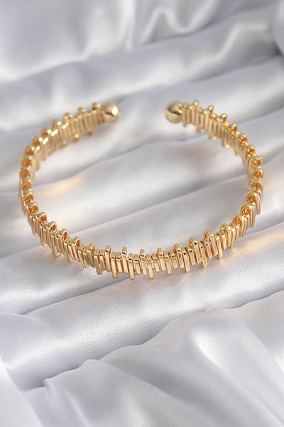NEZADE STORE 316L Steel Gold Color Dorika Model Women's Bracelet - Lisinya