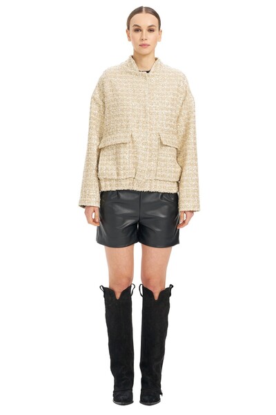 UTOPIAN Dik Yaka Pul Detaylı Mont