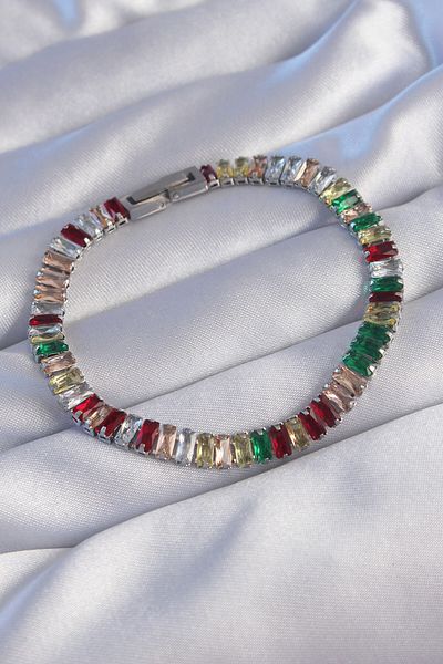 NEZADE STORE 316L Steel Silver Color Color Waterway Design Bracelet - Lisinya