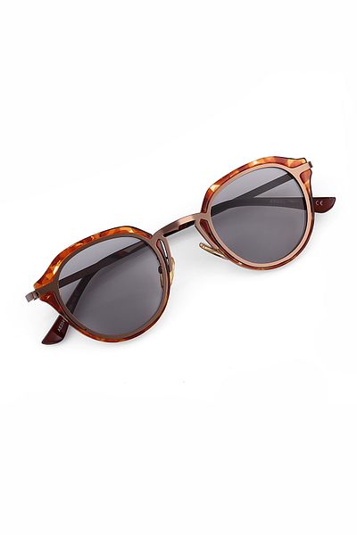 TomyHelf Unisex Smoked Glass Leopard Patterned Bone Frame Sunglasses