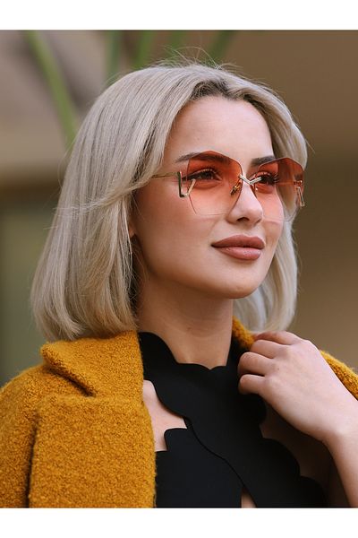 TomyHelf Geometric Design Pink Glass Design Women's Sunglasses