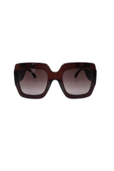 TomyHelf Brown Glass Square Frame Women Sunglasses Ae1795c18b3314x9
