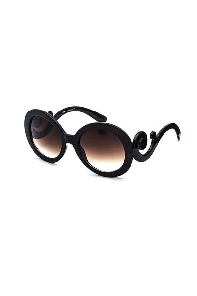 TomyHelf Women's Black Gradient Sunglasses - Oval Design, Frame Detailed