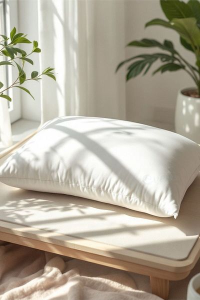 Evene Pillow Bead Fiber Antibacterial Filling Extra Soft Sleeping Pillow Cotton Stitched Case 1000 Gr