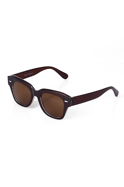 TomyHelf Brown Matte Glass Brown Shiny Frame Unisex Sunglasses