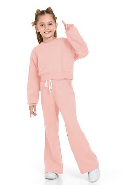 zepkids Wide Leg Salmon Color Girl's Tracksuit Set