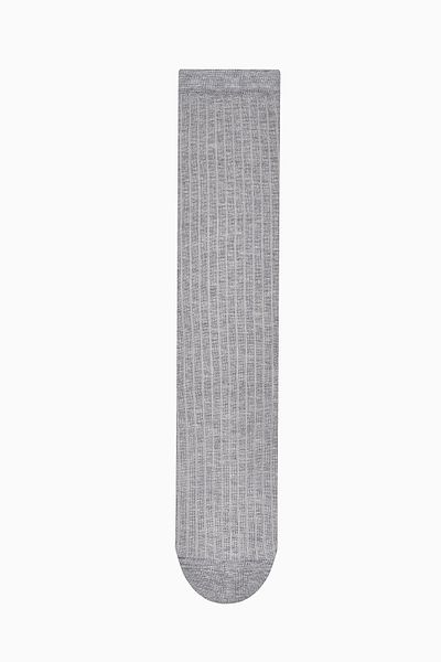 Penti Ribbed Mercerized Light Gray Socks