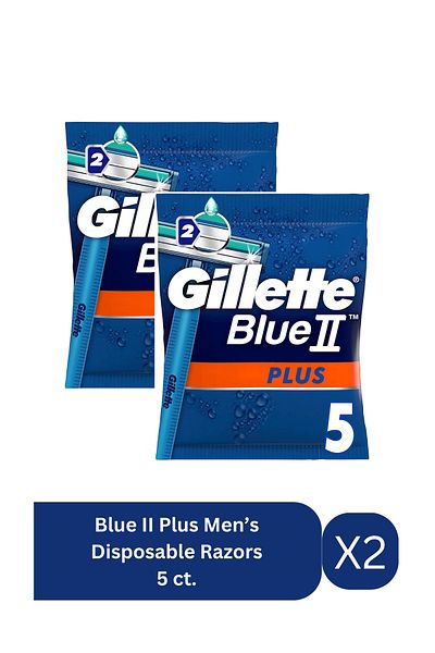 Gillette Blue II Plus Men’s Disposable Razors 5 ct. X2