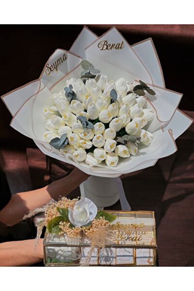 Cyz Home Evan Gold 60 Adet Söz Nişan Kız Isteme Çikolatası Ve Isteme Çiçeği Seti