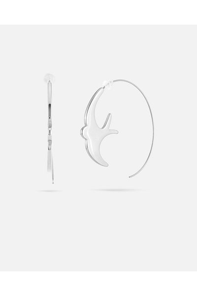 LONDONACS Steel Silver Color Swallow Hoop Earring