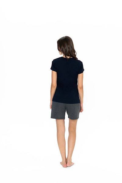 U.S. Polo Assn. Costum pentru femei, licențiat, USPA, cu gât rotund, (albastru marin)