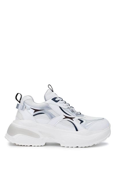Tamer Tanca Women's Textile/Vegan White/Navy Blue Sneakers & Sneakers